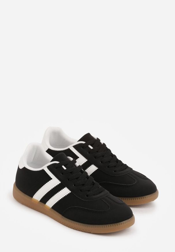 Renee - Czarne Sneakersy Typu Klasyczne Tenisówki Kilice. Okazja: na co dzień, na randkę. Kolor: czarny. Materiał: satyna, koronka