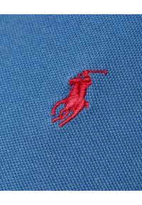 Ralph Lauren - RALPH LAUREN - Niebieska koszulka polo Custom Fit. Typ kołnierza: polo. Kolor: niebieski. Materiał: bawełna, prążkowany. Długość: długie. Wzór: haft #3