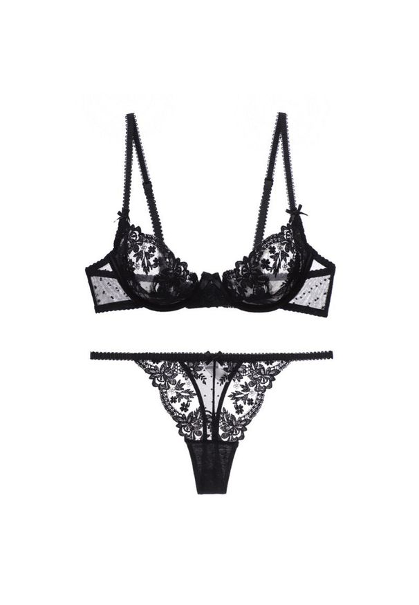 Intica - Komplet bielizny koronkowej na specjalne okazje Bilek. Kolor: czarny. Materiał: koronka. Wzór: koronka