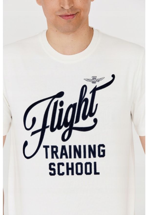 Aeronautica Militare - AERONAUTICA MILITARE Biały bawełniany t-shirt męski, Rozmiar M. Kolor: biały. Materiał: bawełna. Długość rękawa: krótki rękaw. Długość: krótkie