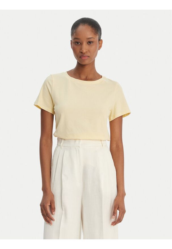 Weekend Max Mara T-Shirt Multif 2615971012 Żółty Regular Fit. Kolor: żółty. Materiał: bawełna