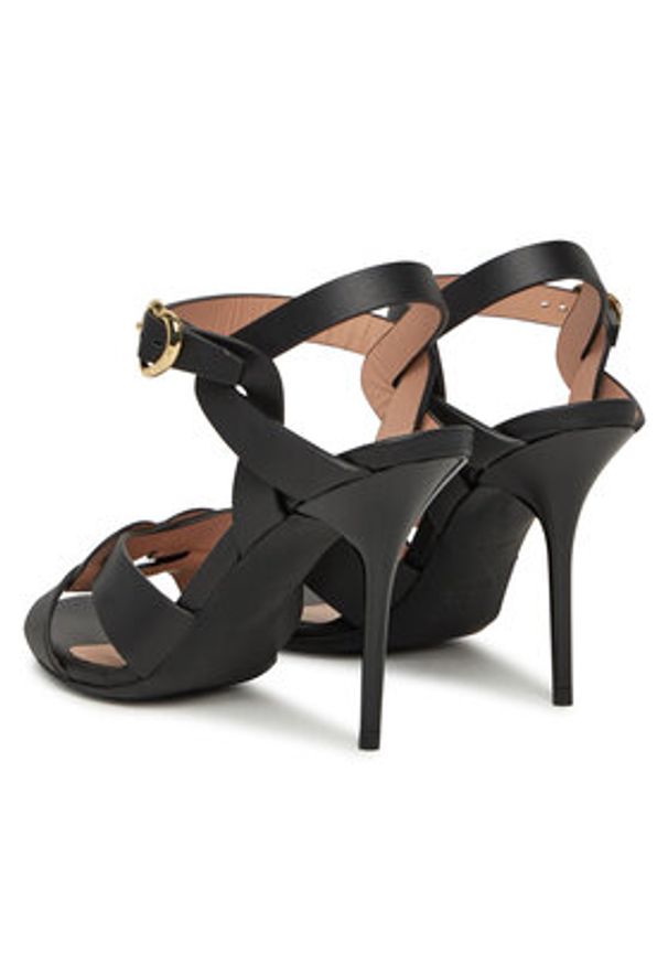 Love Moschino - LOVE MOSCHINO Sandały JA16069G1MIA0000 Czarny. Kolor: czarny. Materiał: skóra