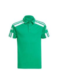 Koszulka polo piłkarska dla dzieci Adidas Squadra 21. Typ kołnierza: polo. Kolor: biały, wielokolorowy, zielony