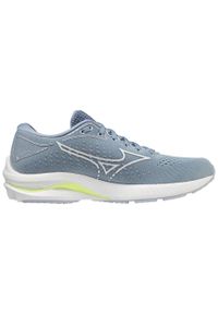 Buty do biegania damskie Mizuno Wave Rider 25. Zapięcie: sznurówki. Kolor: szary, wielokolorowy, żółty. Materiał: materiał, syntetyk, tkanina. Szerokość cholewki: normalna. Model: Mizuno Wave. Sport: bieganie #1