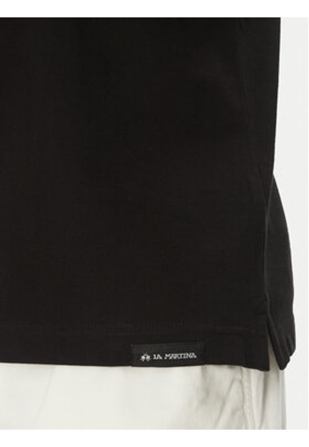 La Martina Polo Adrian MAP009 PK001 Czarny Regular Fit. Typ kołnierza: polo. Kolor: czarny. Materiał: bawełna