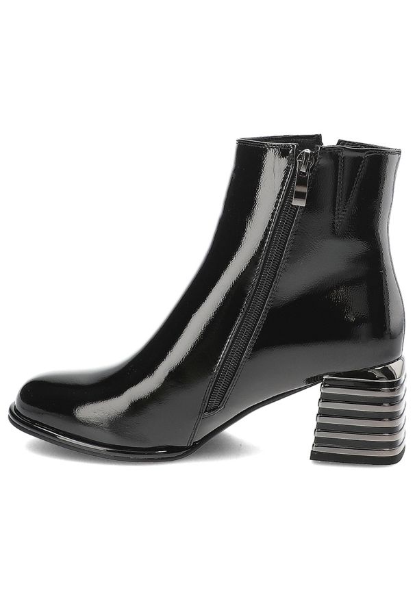 Czarne Botki S.Barski Eleganckie Obuwie Damskie Zapinane Na Suwak. Kolor: czarny. Materiał: skóra ekologiczna, jeans. Obcas: na obcasie. Styl: elegancki. Wysokość obcasa: średni