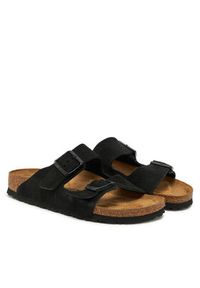 Birkenstock Klapki Arizona 1027164 Czarny. Kolor: czarny. Materiał: skóra, zamsz