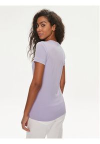 Guess T-Shirt W2YI44 J1314 Fioletowy Slim Fit. Kolor: fioletowy. Materiał: bawełna