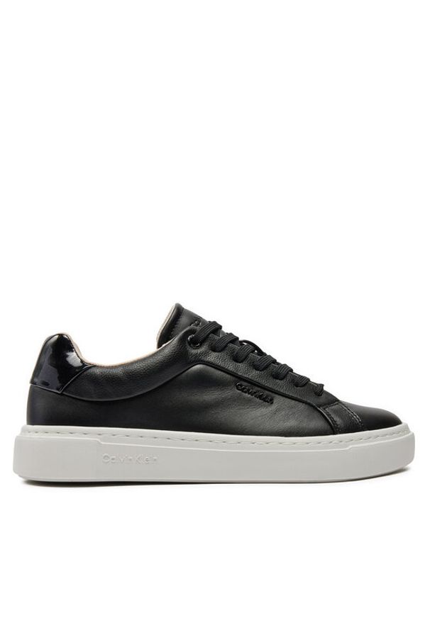 Calvin Klein Sneakersy Cupsole Lace Up W/Ml Lth HW0HW02119 Czarny. Kolor: czarny. Materiał: skóra