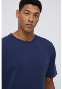 Calvin Klein Underwear T-shirt piżamowy kolor granatowy gładka. Kolor: niebieski. Materiał: dzianina. Wzór: gładki #2