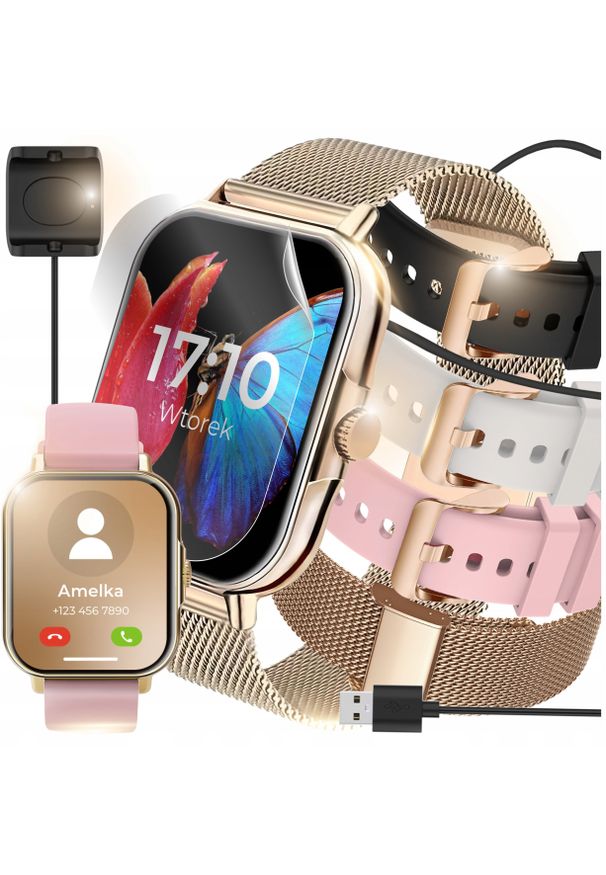 WonderWatch - SMARTWATCH ZEGAREK DAMSKI POLSKIE MENU ROZMOWY POWIADOMIENIA PULS SPORT. Rodzaj zegarka: smartwatch. Styl: sportowy