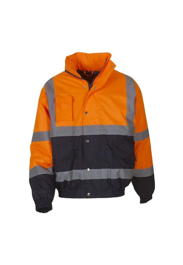 YOKO - Dwukolorowa Kurtka Bomberka HiVis. Kolor: żółty, pomarańczowy, wielokolorowy, niebieski