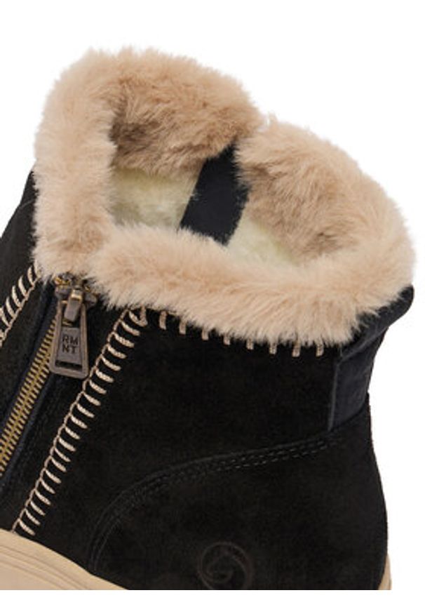 Remonte Botki CEO-D3B70-03 Czarny. Kolor: czarny. Materiał: skóra, zamsz