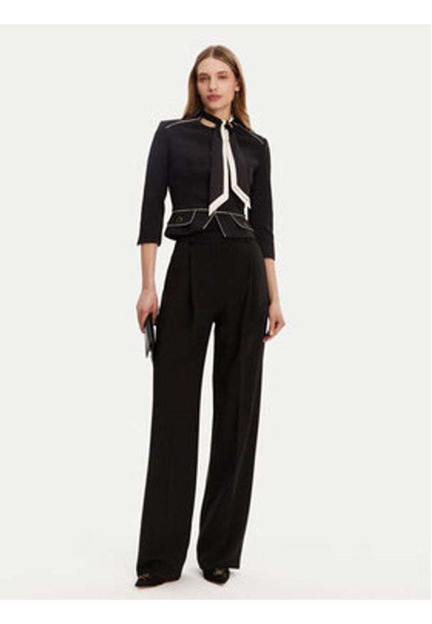 Elisabetta Franchi Spodnie materiałowe PA-081-51E2-V360 Czarny Regular Fit. Kolor: czarny. Materiał: syntetyk