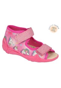 Befado obuwie dziecięce 342P043 różowe wielokolorowe. Kolor: różowy, wielokolorowy. Materiał: bawełna, tkanina #6