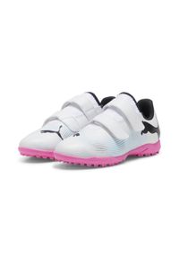 Puma - Młodzieżowe buty piłkarskie FUTURE 7 PLAY TT PUMA White Black Poison Pink. Kolor: wielokolorowy, biały, różowy, czarny. Sport: piłka nożna #1