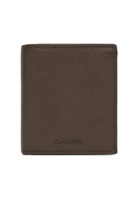 Calvin Klein Duży Portfel Męski Micropebble Comp Trifold W Coin LV04D1034G Brązowy. Kolor: brązowy. Materiał: skóra