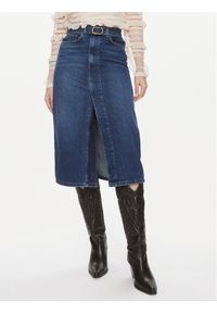 TwinSet - TWINSET Spódnica jeansowa 241TP2661 Granatowy Regular Fit. Kolor: niebieski. Materiał: bawełna, jeans