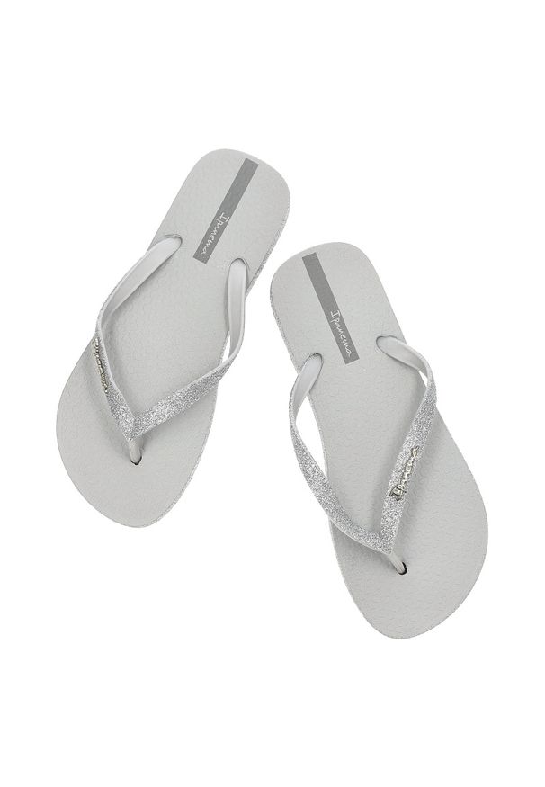 Szare Japonki Ipanema Brokatowe Klapki Damskie. Okazja: na co dzień, na plażę, na spacer. Kolor: szary. Materiał: materiał. Wzór: paski. Sezon: lato. Styl: elegancki, casual