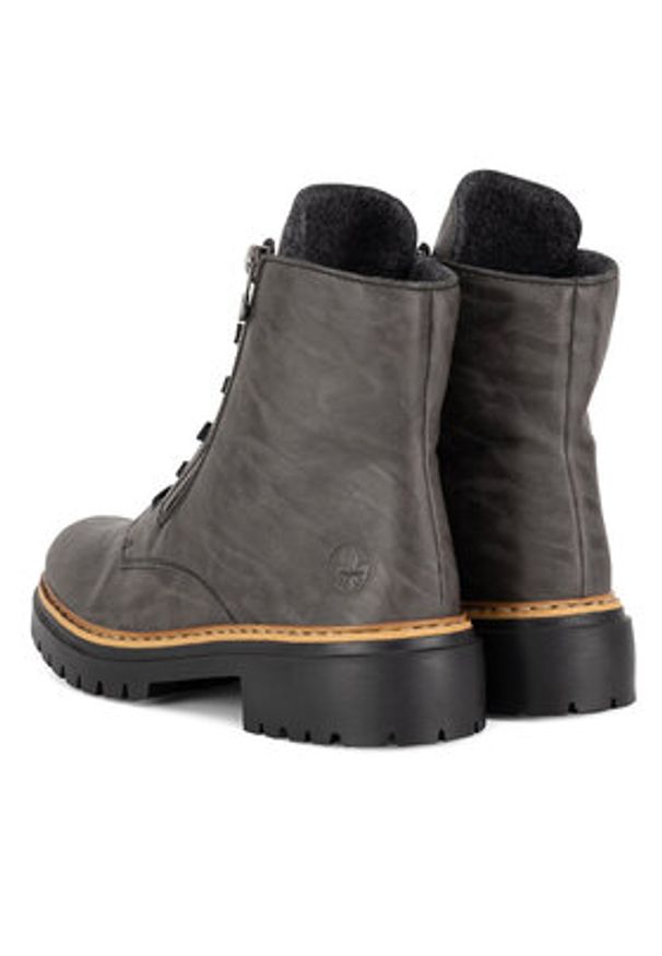 Rieker Trzewiki 72611-45 Szary. Kolor: szary. Materiał: materiał