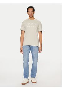 Calvin Klein T-Shirt K10K114156 Beżowy Regular Fit. Kolor: beżowy. Materiał: bawełna #3