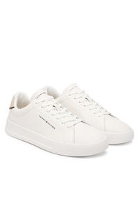 TOMMY HILFIGER - Tommy Hilfiger Sneakersy Th Court Lth Detail Ess FM0FM05367 Biały. Kolor: biały. Materiał: skóra #3