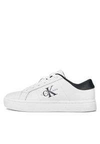 Calvin Klein Jeans Sneakersy Classic Cupsole Lowlaceup Lth Wn YW0YW01444 Biały. Kolor: biały. Materiał: skóra
