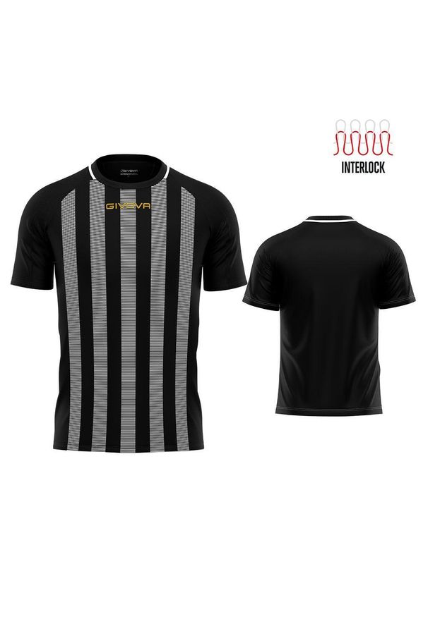 T-shirt Rugby Givova Czarno-Biały 2XS - Komfort i Trwałość. Kolor: czarny, biały, wielokolorowy. Materiał: poliester. Sport: fitness, kolarstwo