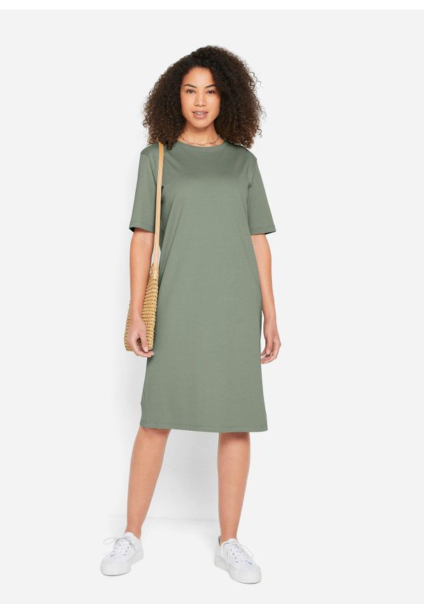 bonprix - Sukienka T-shirtowa oversized (2 szt.), z czystej bawełny. Kolor: niebieski. Materiał: bawełna