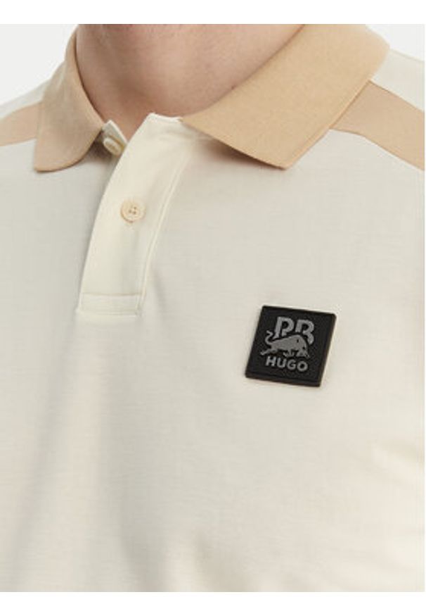 Hugo - HUGO Polo Dunios_RB 50559650 Beżowy Regular Fit. Typ kołnierza: polo. Kolor: beżowy. Materiał: bawełna