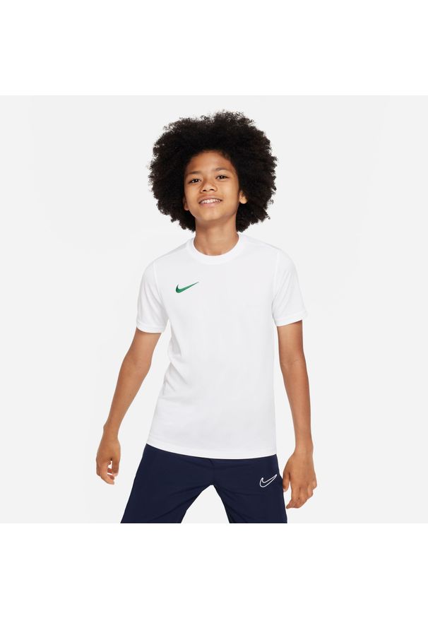 Koszulka treningowa chłopięca Nike JR Park Vii. Kolor: biały. Długość rękawa: krótki rękaw. Długość: krótkie