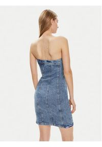 Karl Lagerfeld Jeans Sukienka jeansowa 241J1307 Niebieski Slim Fit. Kolor: niebieski. Materiał: bawełna