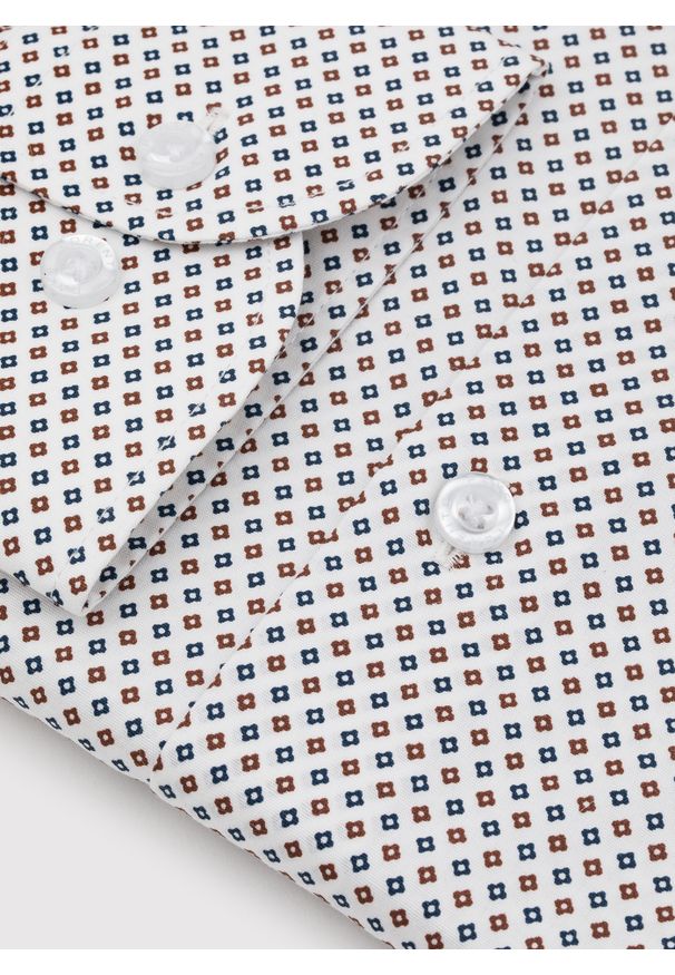 Pako Lorente - PAKO LORENTE – Biała koszula męska w mikrowzór. Kolor: biały. Materiał: elastan, bawełna. Długość rękawa: długi rękaw. Długość: długie. Sezon: wiosna, lato