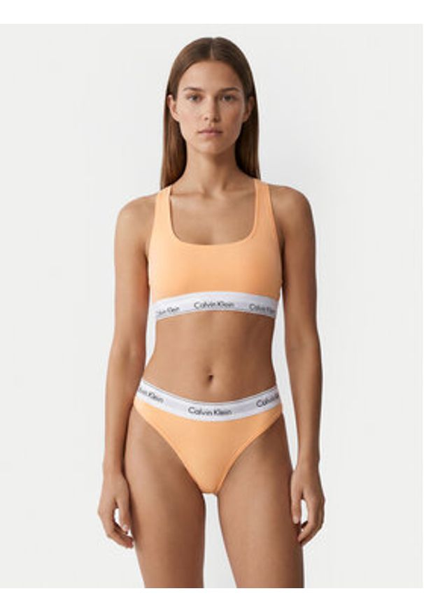 Calvin Klein Underwear Biustonosz top LV00QF8493 Pomarańczowy jasny. Kolor: pomarańczowy. Materiał: bawełna