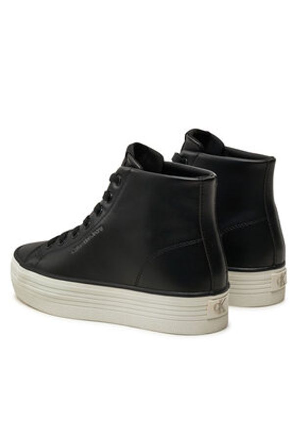 Calvin Klein Jeans Sneakersy Bold Vulc Flatf Mid Lth In YW0YW01634 Czarny. Kolor: czarny. Materiał: skóra