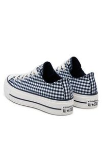 Converse Trampki Chuck Taylor All Star Lift Platform Gingham A13664C Granatowy. Kolor: niebieski. Materiał: materiał. Obcas: na platformie #6