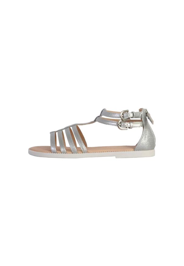 Geox - Sandały GEOX J SANDAL KARLY GIRL Srebrny. Kolor: szary. Materiał: syntetyk, tkanina. Sezon: lato