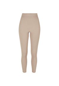 Legginsy damskie Urban Classics Rib Knit. Kolor: brązowy #1