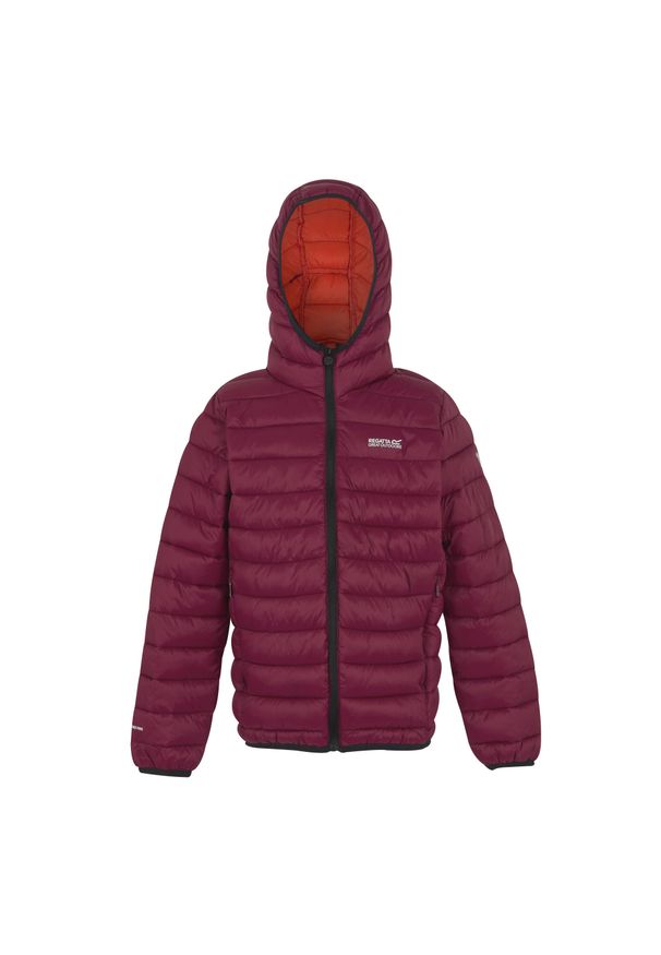 Regatta - Kurtka Ocieplana Dziecięca Z Kapturem Marizion. Typ kołnierza: kaptur. Kolor: czerwony, różowy, wielokolorowy, pomarańczowy. Materiał: puch. Styl: sportowy
