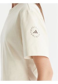 Adidas by Stella McCartney - adidas by Stella McCartney T-Shirt JX6775 Beżowy Regular Fit. Kolor: beżowy. Materiał: bawełna #4