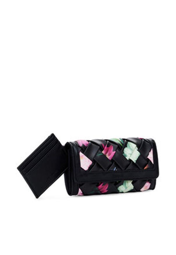 Desigual Duży Portfel Damski 25SAYP14 Czarny. Kolor: czarny. Materiał: skóra