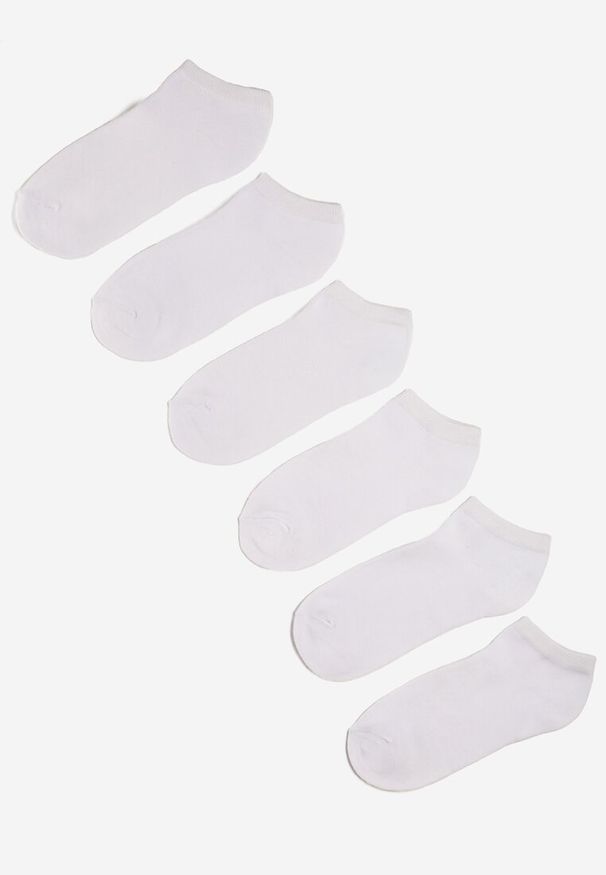 Born2be - 5-pack Białe Skarpety Driana. Kolor: biały. Materiał: bawełna. Wzór: jednolity