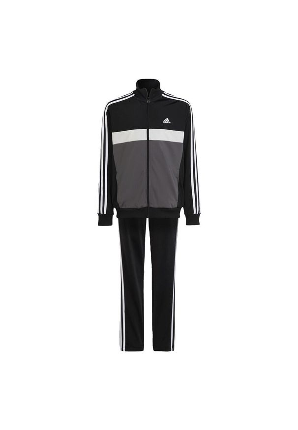 Adidas - Dres Essentials 3-Stripes Tiberio. Kolor: wielokolorowy, szary, czarny, brązowy. Materiał: dresówka. Styl: elegancki
