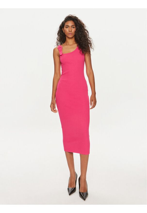 Versace Jeans Couture Sukienka letnia 76HAO947 Różowy Slim Fit. Kolor: różowy. Materiał: bawełna. Sezon: lato