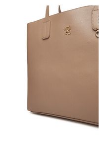 TOMMY HILFIGER - Tommy Hilfiger Torebka Th Distinct Satchel AW0AW17463 Beżowy. Kolor: beżowy. Materiał: skórzane