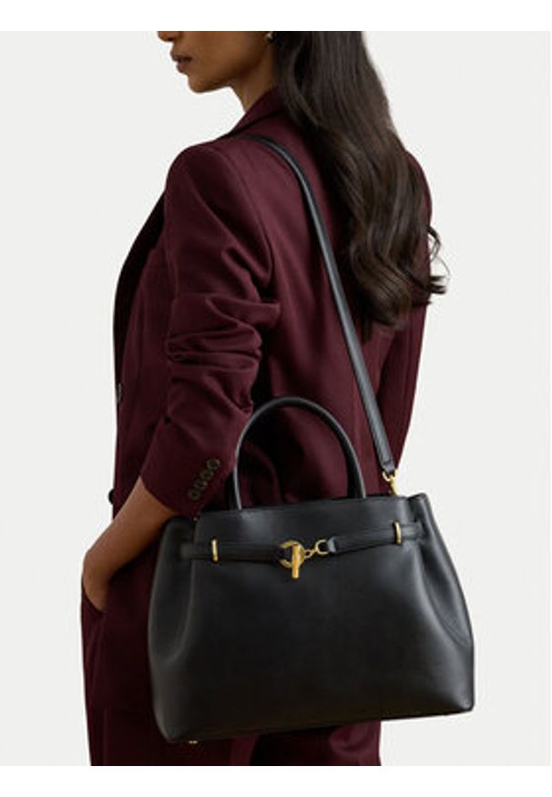 Lauren Ralph Lauren - LAUREN RALPH LAUREN Torebka 431P03417002 Czarny. Kolor: czarny. Materiał: skórzane