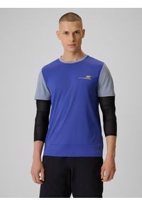 4f - 4F Koszulka kolarska męska - fioletowa M. Kolor: fioletowy. Materiał: dzianina, materiał, włókno. Długość: długie. Sport: kolarstwo #1