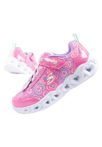 skechers - Buty sportowe dla dziewczynki Skechers S Lighs-Heart. Kolor: różowy. Materiał: tkanina, materiał, syntetyk. Szerokość cholewki: normalna. Model: Skechers Sport. Sport: turystyka piesza #1