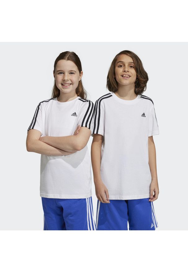 Adidas - Essentials 3-Stripes Cotton Tee. Kolor: biały, czarny, wielokolorowy