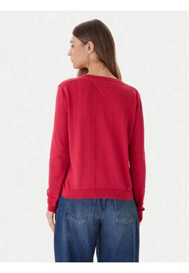 Tommy Jeans Sweter Essential DW0DW19888 Różowy Regular Fit. Kolor: różowy. Materiał: bawełna